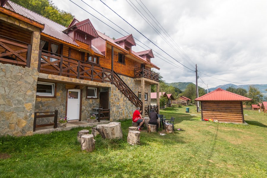 Apartment building exterior and yard