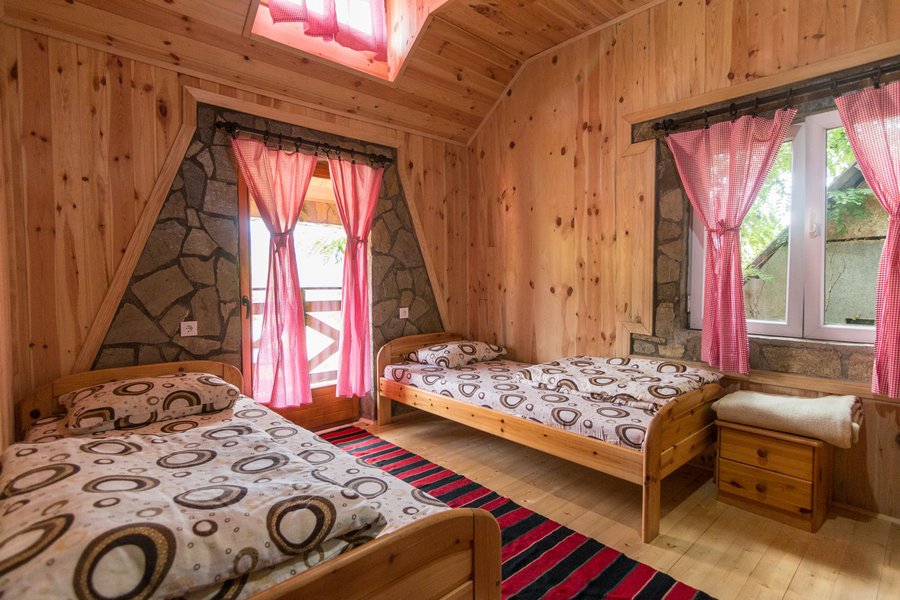 Bright wooden bedroom