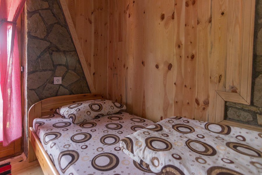Single bed detail in bedroom