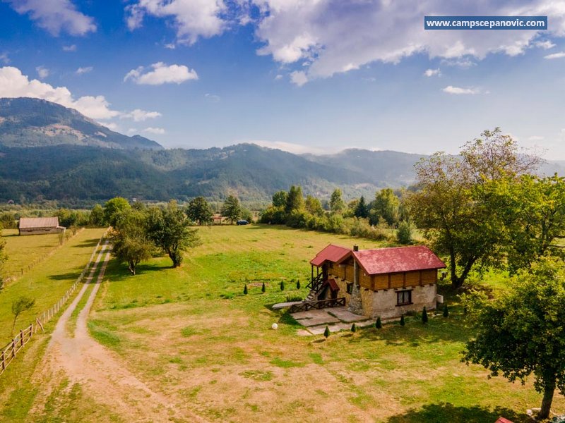 Aerial view of Camp Scepanovic and surrounding fields
