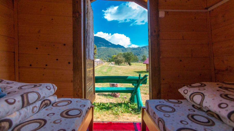 View from a wooden cabin